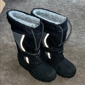L.L. Bean Kids Black and Gray Snow Boots